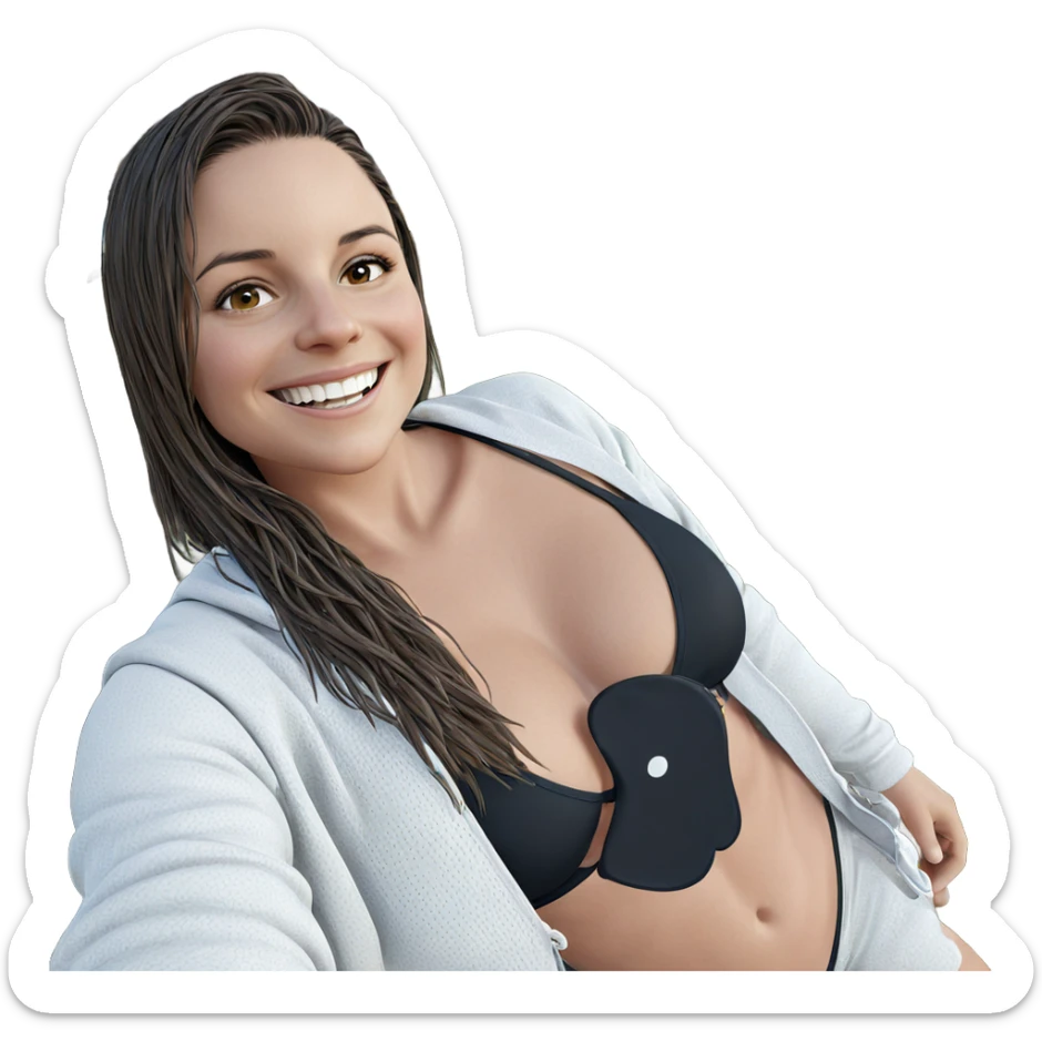 smiling girl in bikini outdoors sticker