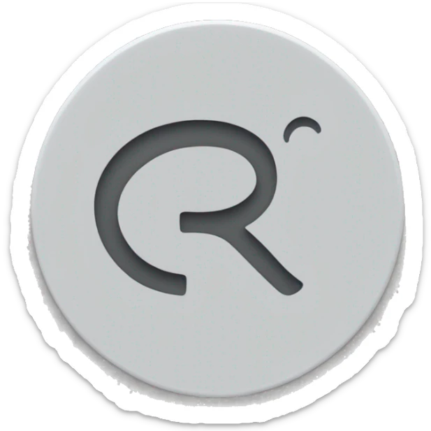 A white circle being the base of the emoji. Inside the circle having the letters "R" and  "S" in cursive sticker