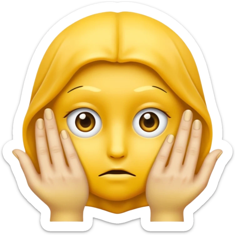 Visage jaune qui se frotte les mains avec un regard vicieux sticker