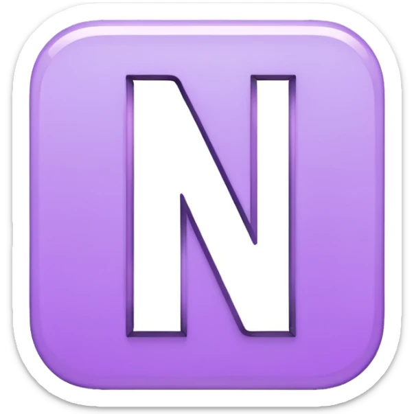 Netflix aesthetic "N" logo in pastel purple with illuminated outline sticker