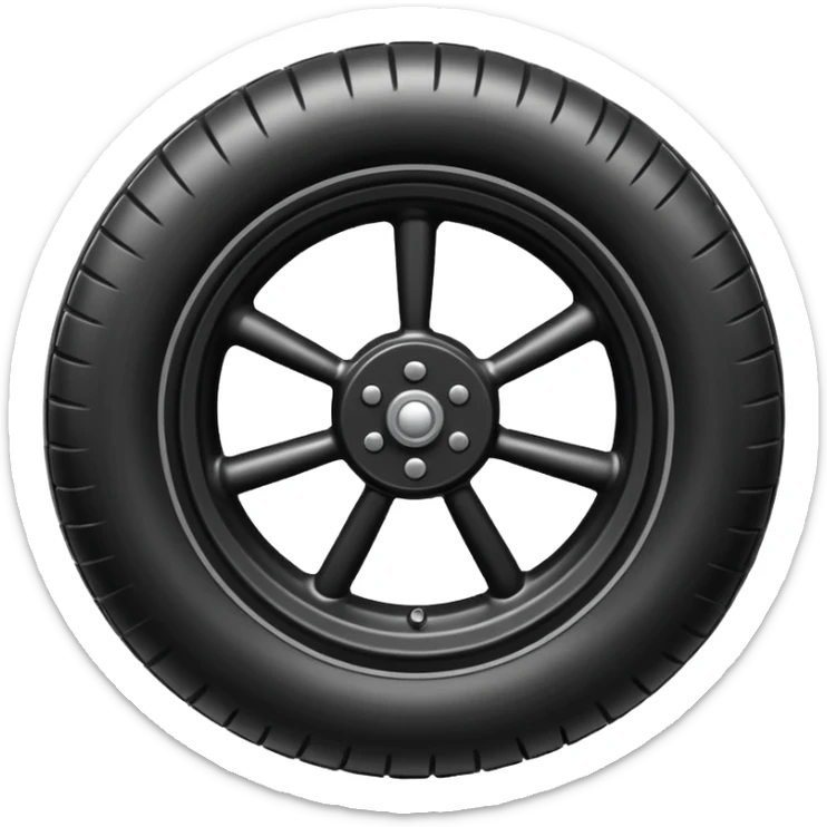 he aircraft's landing gear is one inflated, plump wheel with a strut, black in color, cartoon-style sticker