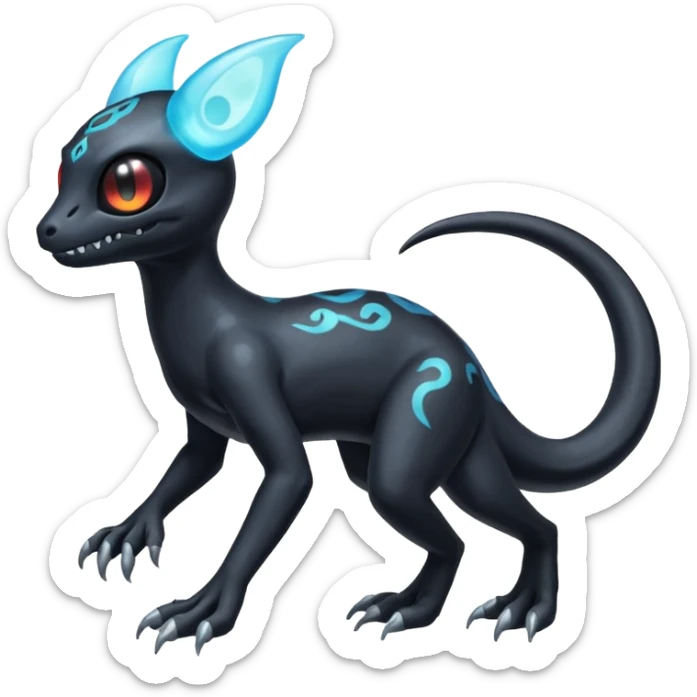 Shiny Duskull-Salandit-Umbreon-Fakémon-hybrid-creature (full body)  sticker