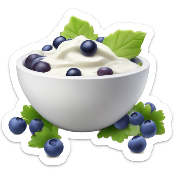 yoghurt bowl with grapes and blueberries sticker