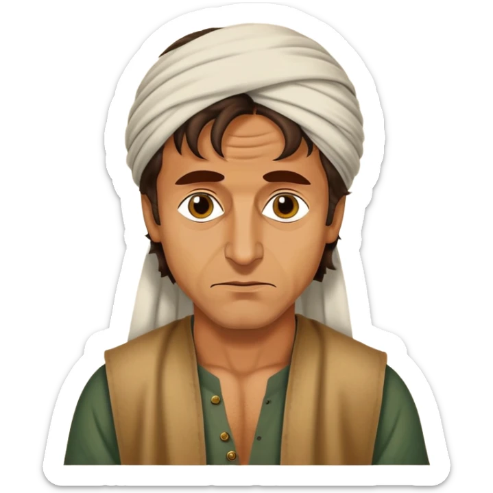 Make a emoji of ex pm of Pakistan Imran khan saying dialogue "bade khartnak log hain" in a beggar outfit sticker