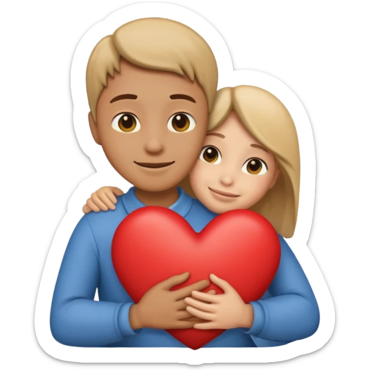 make an emoji of hugging a heart, one person. it's supposed to show a level of gratitude sticker