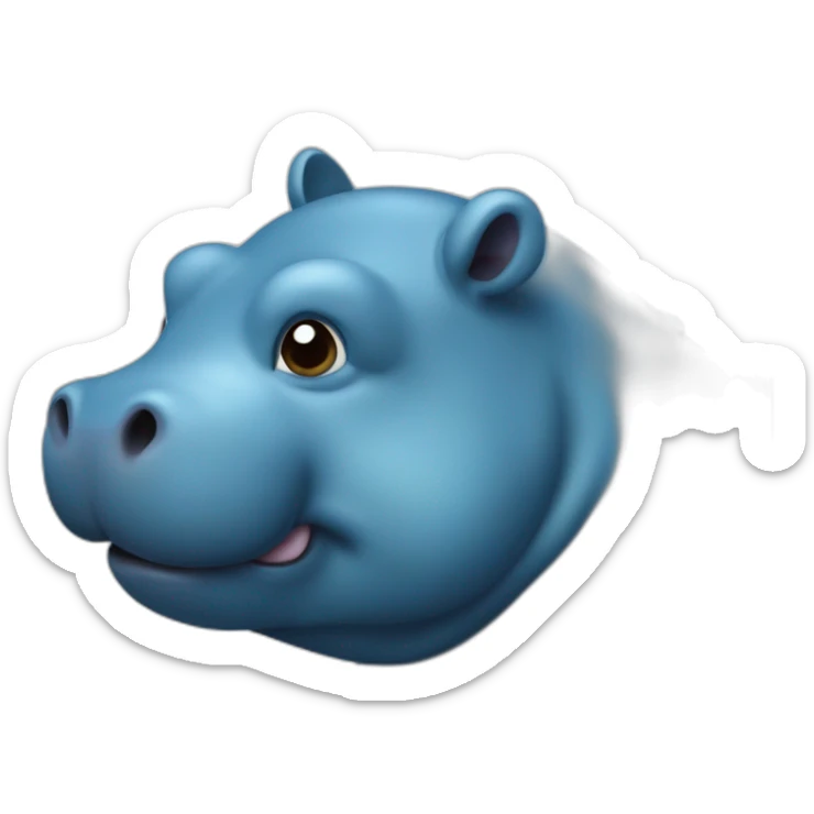 Hippopotame très très bleu avec des symboles noir sur sa peaux  sticker