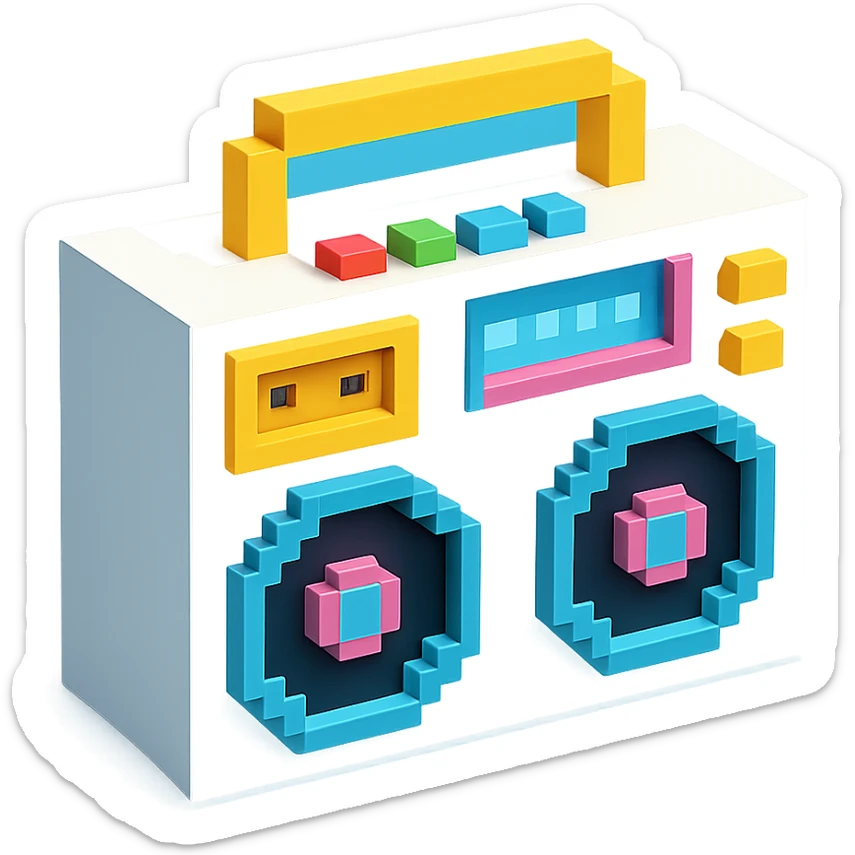 white boombox sticker