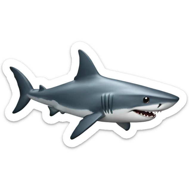 Shark with a top hat sticker