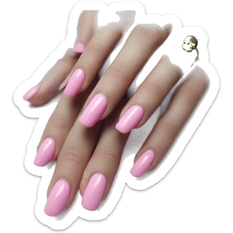 Pretty skeleton 5 fingers hand with pink nails manicure girly design but stylish minimalistic sticker