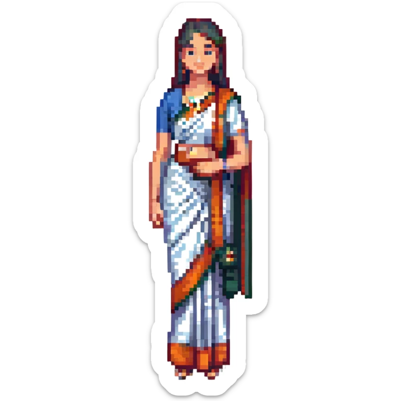 pretty lady in a sari sticker