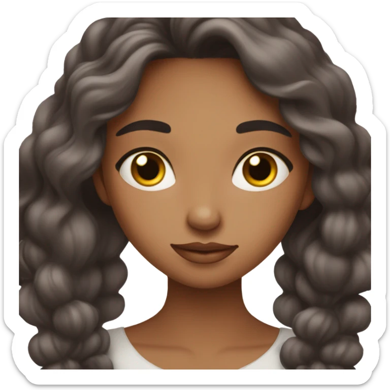 a beautiful brunette girl who takes care of her face sticker