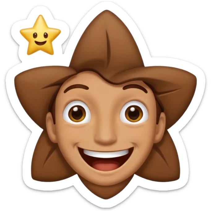 Color de piel moreno los ojos ke sean de estrella riéndose y pelo café hombre  sticker