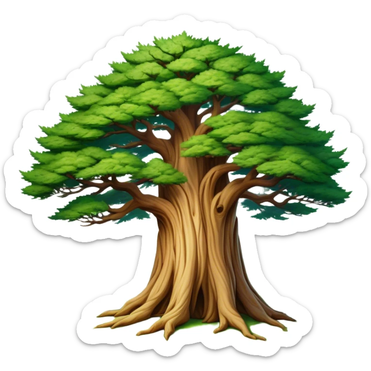 Cinematic Realistic depiction of a majestic Lebanese cedar tree, rendered with intricately detailed bark and lush, vibrant foliage, set against a softly lit, ethereal backdrop that emphasizes its national symbolism sticker