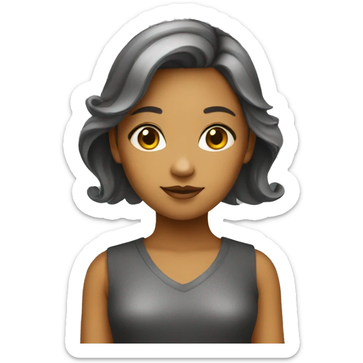 girl in a dress the color of asphalt with road markings sticker