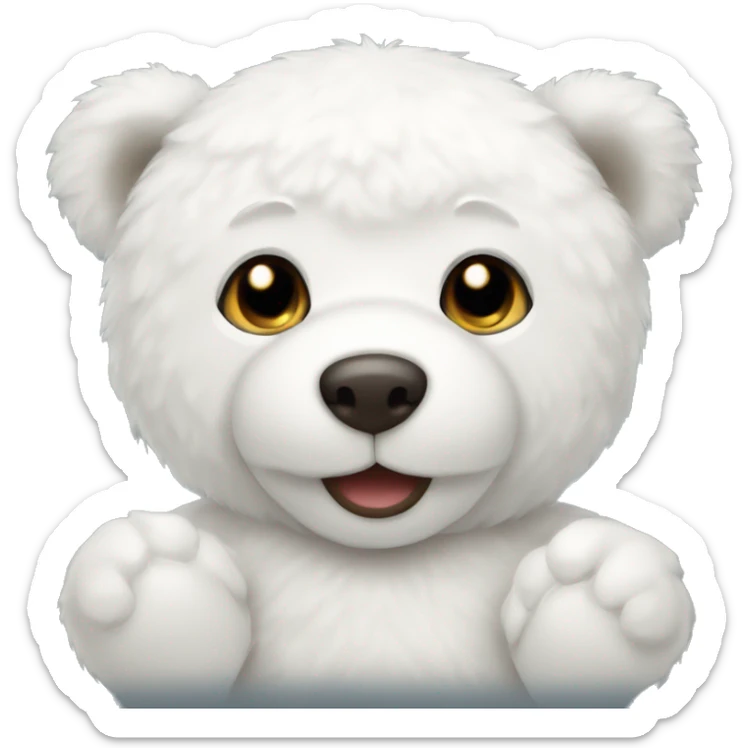 white teddy bear  sticker