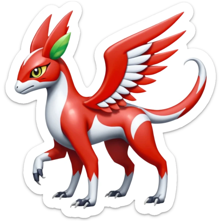 Shiny Colorful Meloetta-Latias-Koraidon-Peppercat-Wargreymon-Protogen-Fakémon-fusion-hybrid-creature sticker