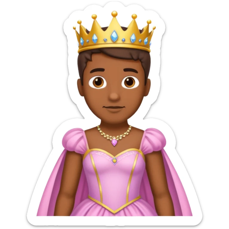 Hombre moreno con vestido de princesa  sticker