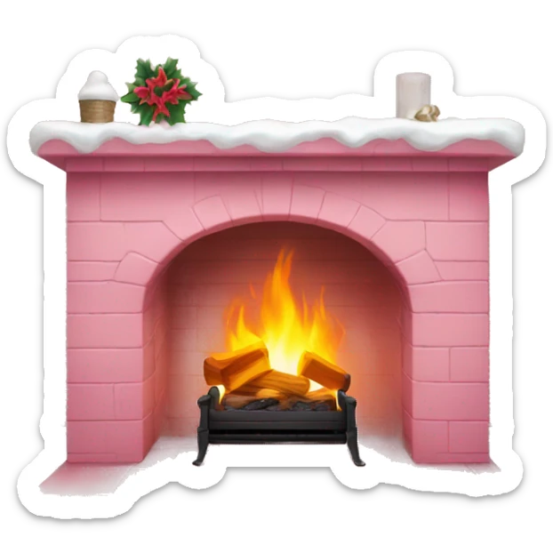 Winter Pink FirePlace sticker