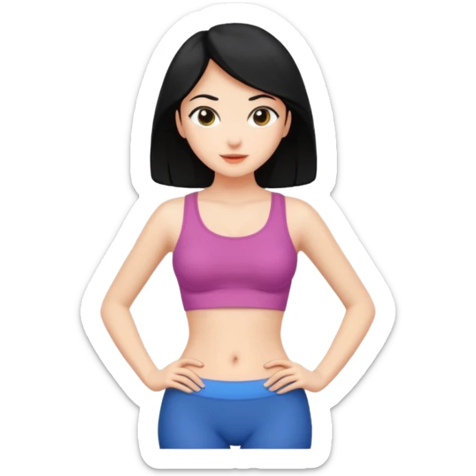 Siyah sacli ince belli fir gobegi acik kadin sticker