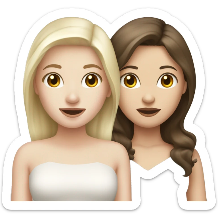 Two pale skin Girls  with aperoö one brunette hair one blonde hair  sticker