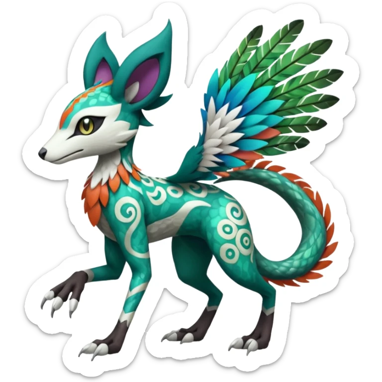 Meloetta-Vernid-Trico-Lombax-Sergal-Pokémon-Digimon-Fakémon-fusion-hybrid-creature sticker