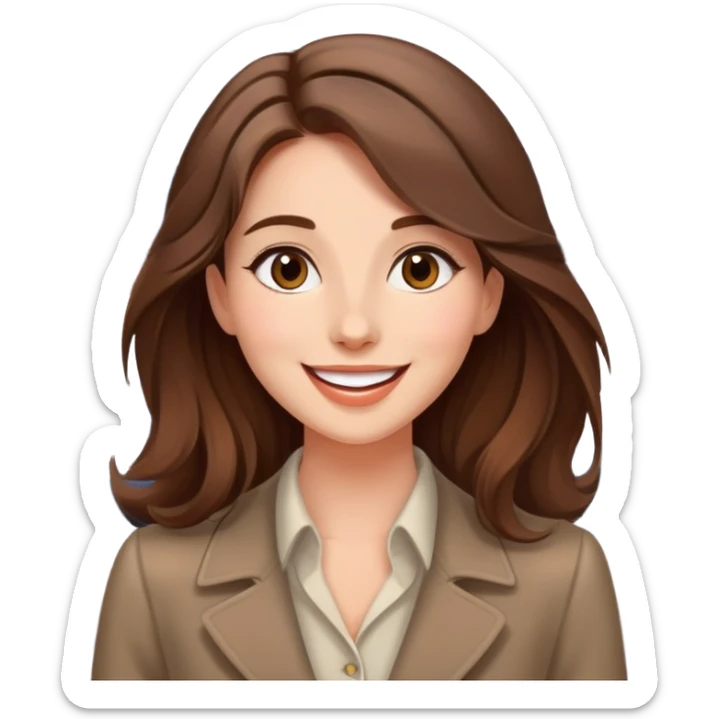  happy elegant beautiful girl flowy brown hair that is more valuable then corals excited to see the love of her life at the airport sticker