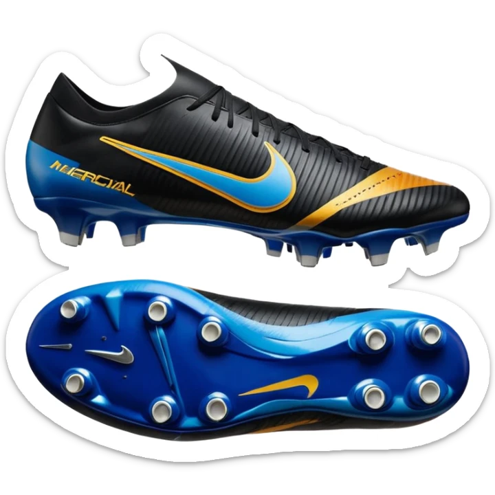 Unas Nike Mercurial vapor 16 elite sg del 2026 negras y con el logo azul sticker