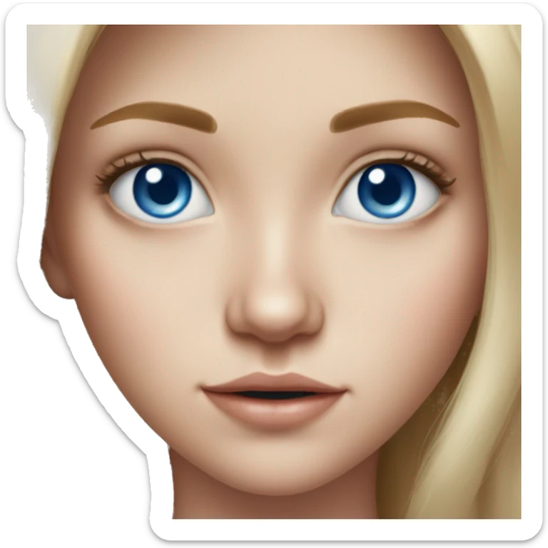 realistic portrait of a blue eyed girl sticker