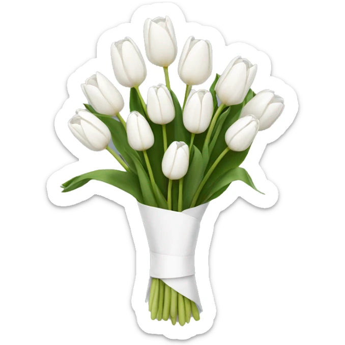 white tulip bouquet  sticker