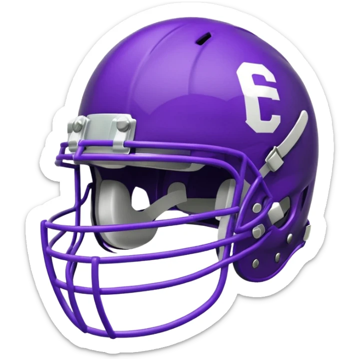 College football player helmet in purple color sticker