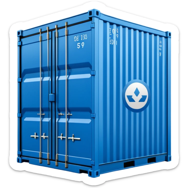 goods Contener emoji which is used for shipment of goods, single contaner sticker