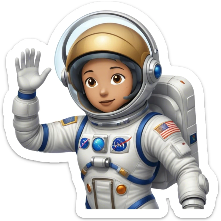 👨‍🚀 Cinematic Realistic Astronaut – A highly detailed depiction of an astronaut in a state-of-the-art space suit, floating weightlessly in the vast expanse of space. The reflective visor captures the distant Earth, while intricate suit details and soft lighting create an immersive sense of realism. sticker
