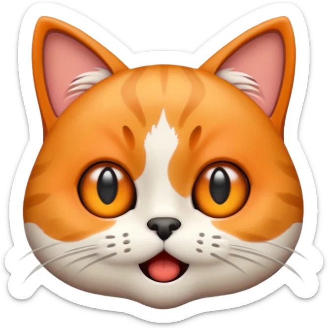Design an emoji of a cat 🐱 realizing it left the stove on, with huge panicked eyes. sticker