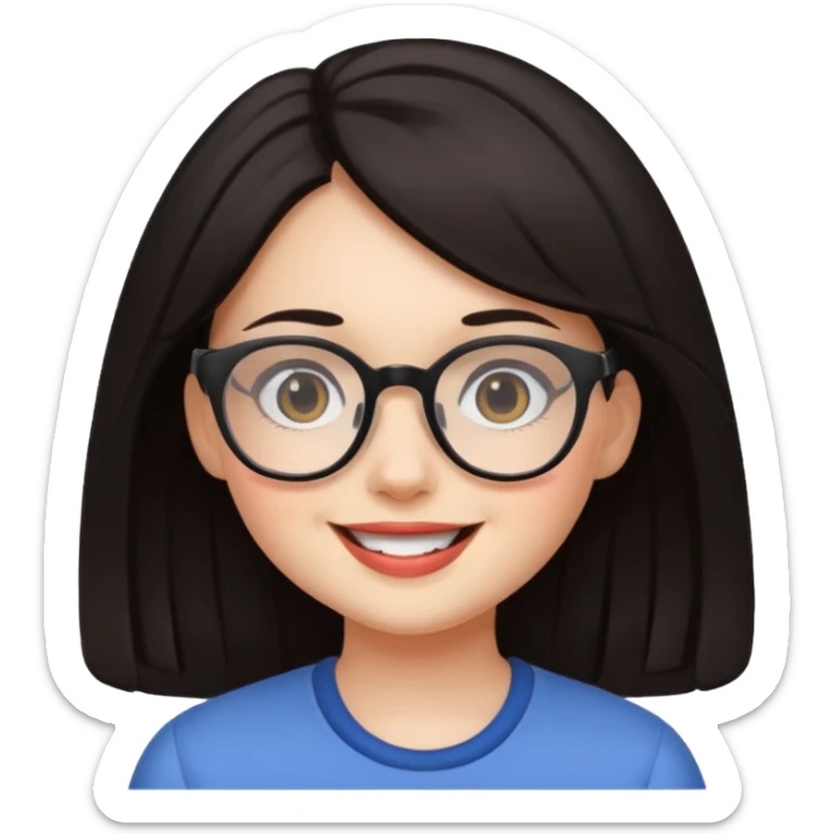 sarah babygirl dark hair and glasses sticker