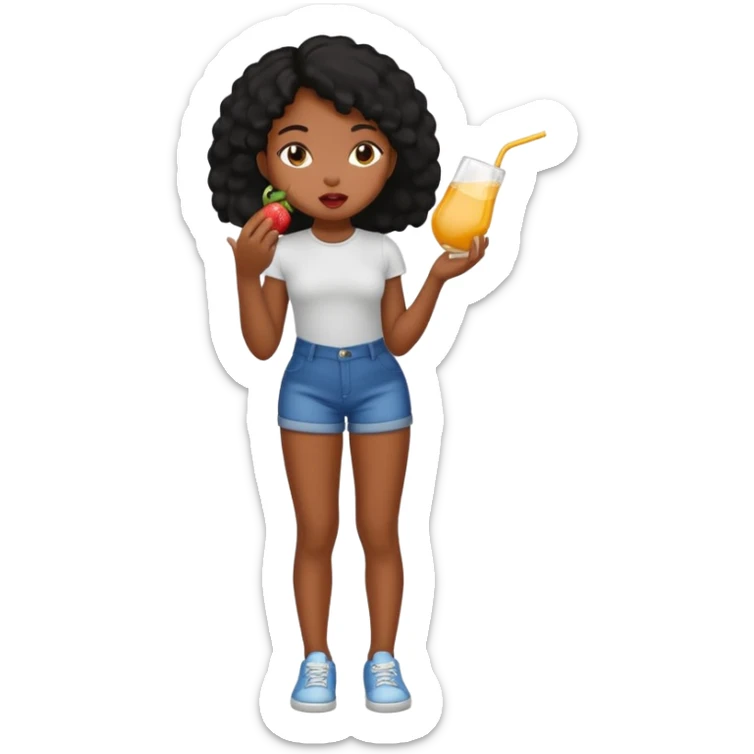 A black girl, naked showing full body licking pussy sticker