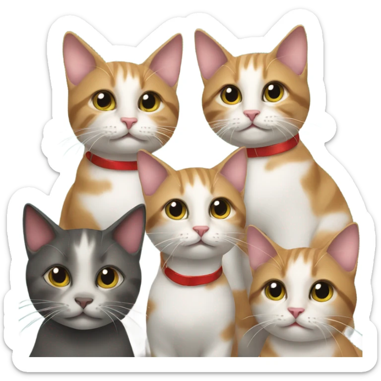 family of cats having christmas  sticker