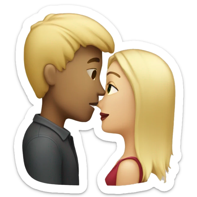 blond-hair-woman-and-dark-hair-man-kisses sticker