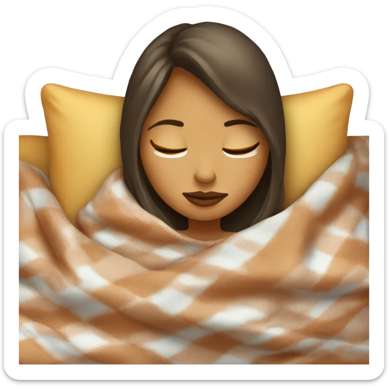 girl inside a blanket sipping coffee eyes closed sticker