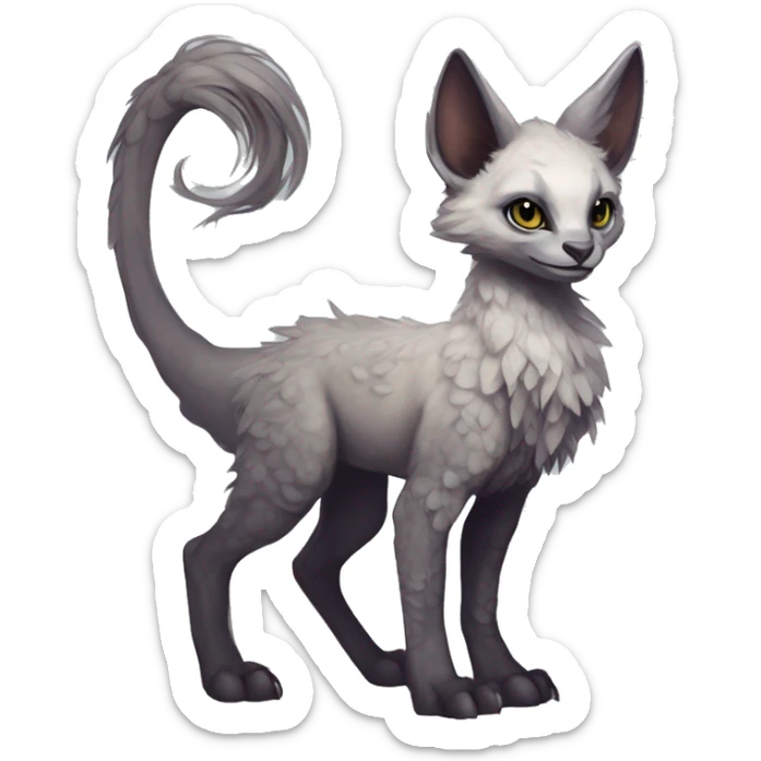  Cute Edgy Realistic Rare Fantasy eldritch Slim Vernid-Trico-Melprin-species by LiLaiRa, by Falvie, full body sticker