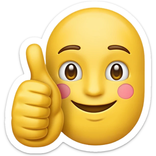 the emoji thumbs up's outline traced with an emoji thumbs up sticker