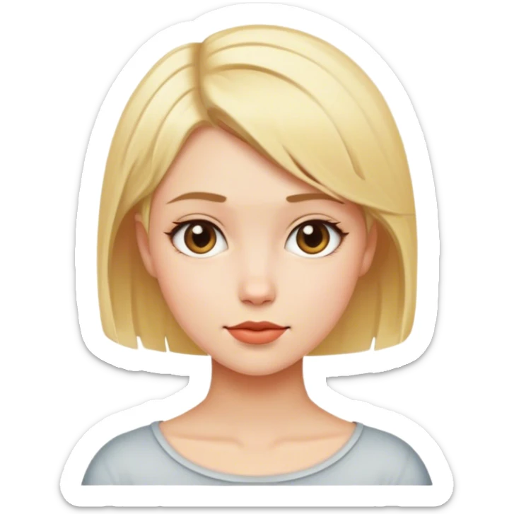 blonde girl with short hair in  sticker