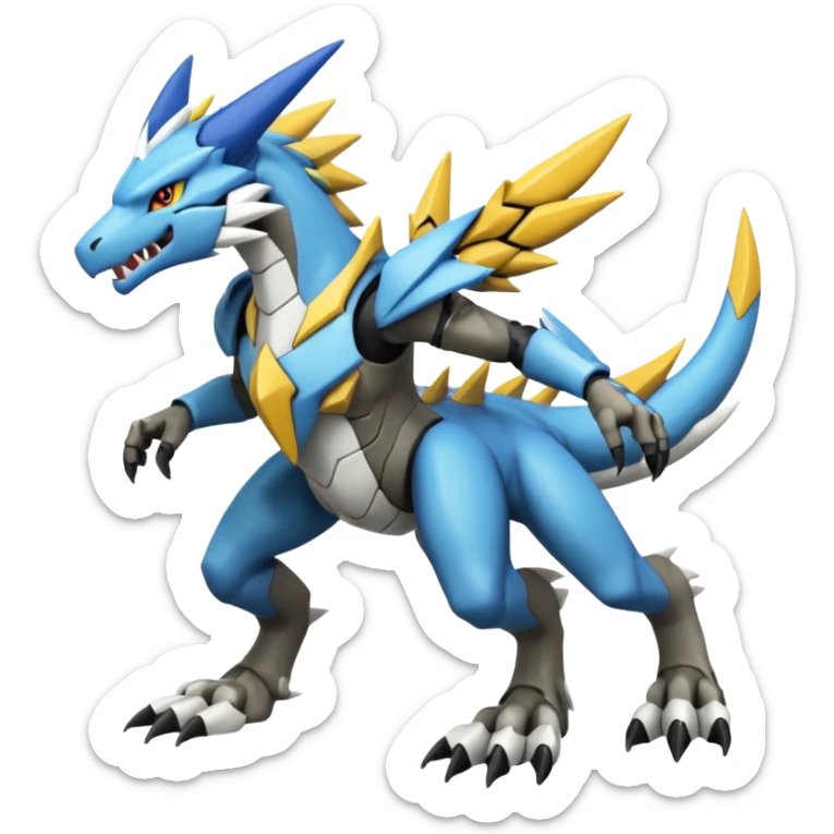 Wargreymon-Zeraora-Latios-Kyurem-Sergal-Fakémon-hybrid-fusion, full body sticker