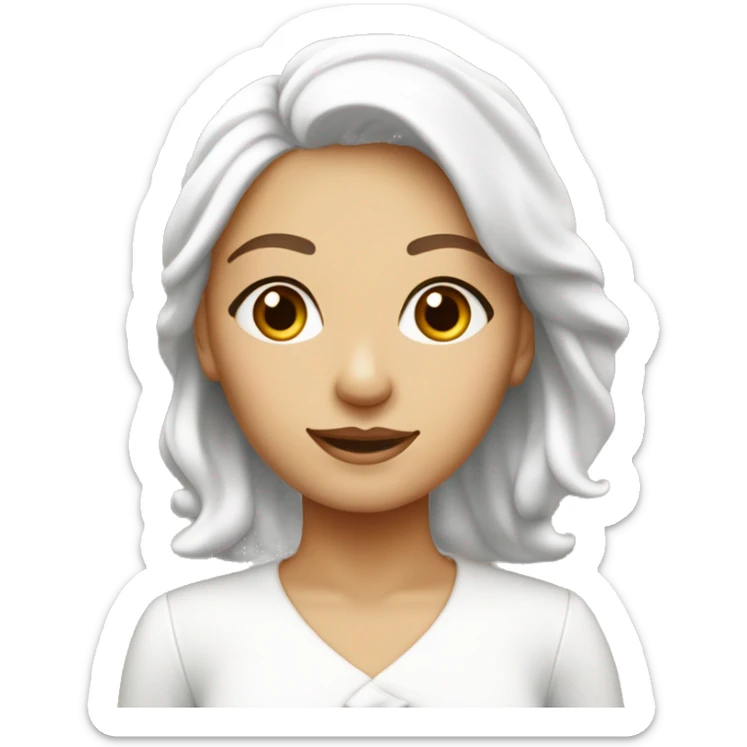 Pâtisserie femme blanche , bonde au yeux marron avec les cheveux au carre sticker