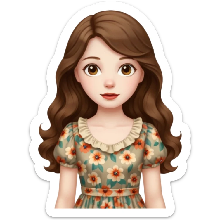 vintage girl sticker