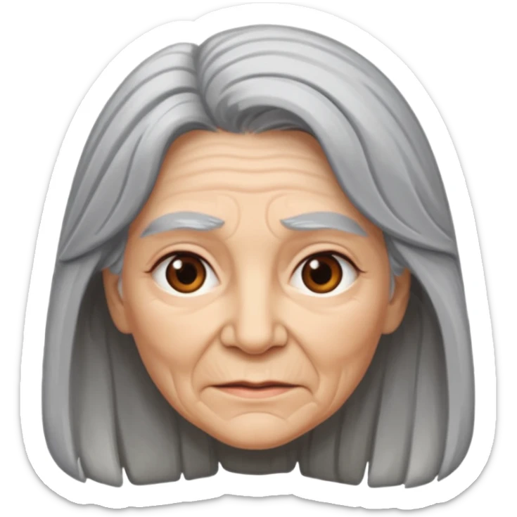 cara vieja por un lado y cara joven por otro lado de una mujer sticker