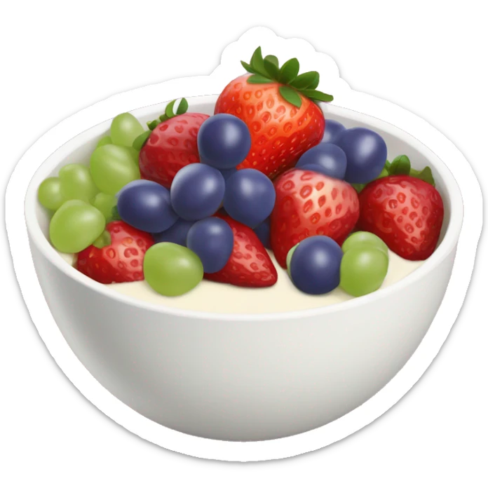 fruit yogurt bowl with strawberries and grapes sticker