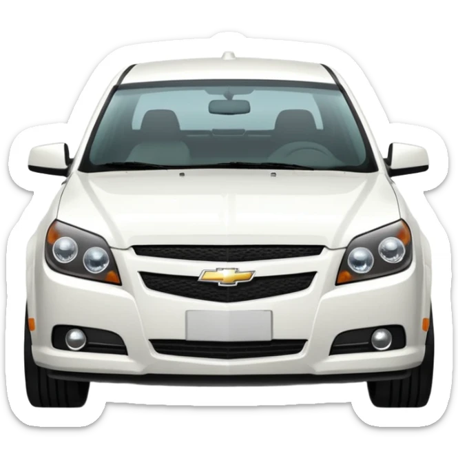 A cinematic, high-detail photograph of a glossy white Chevrolet Optra Magnum 2007 sedan with tinted windows and custom alloy rims sticker