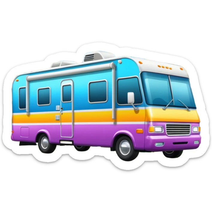 Tricked out RV outside of a football stadium sticker