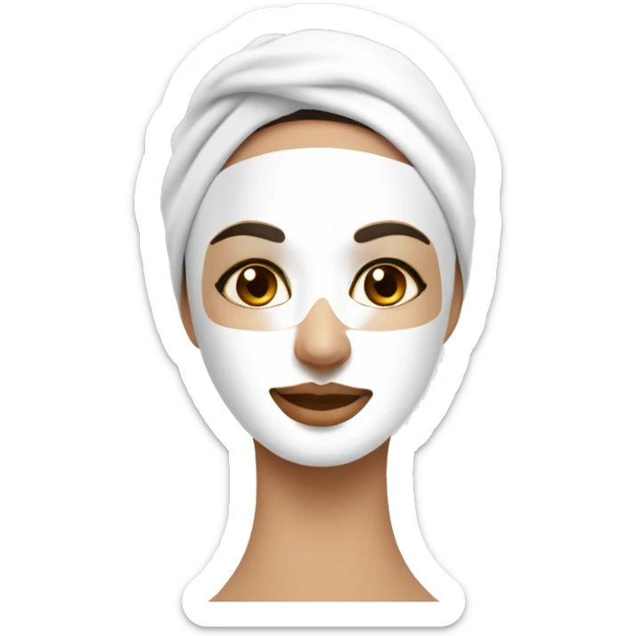 Lady with face mask spa beauty full face relaxing sticker