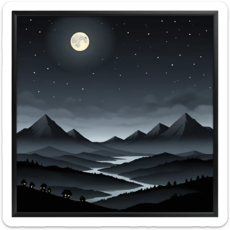 dark and eerie scene, the entire world covered in darkness. The sky is deep black with no stars or light, no moon, no glow just total void and silence. The atmosphere feels ominous and unsettling, as if darkness has swallowed everything. No characters, no visible light sources sticker